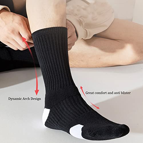 Yoicy 5Pack Men's Cushioned Performance Sport Socks Basketball Compression Athletic Socks For Running Training #TOP1