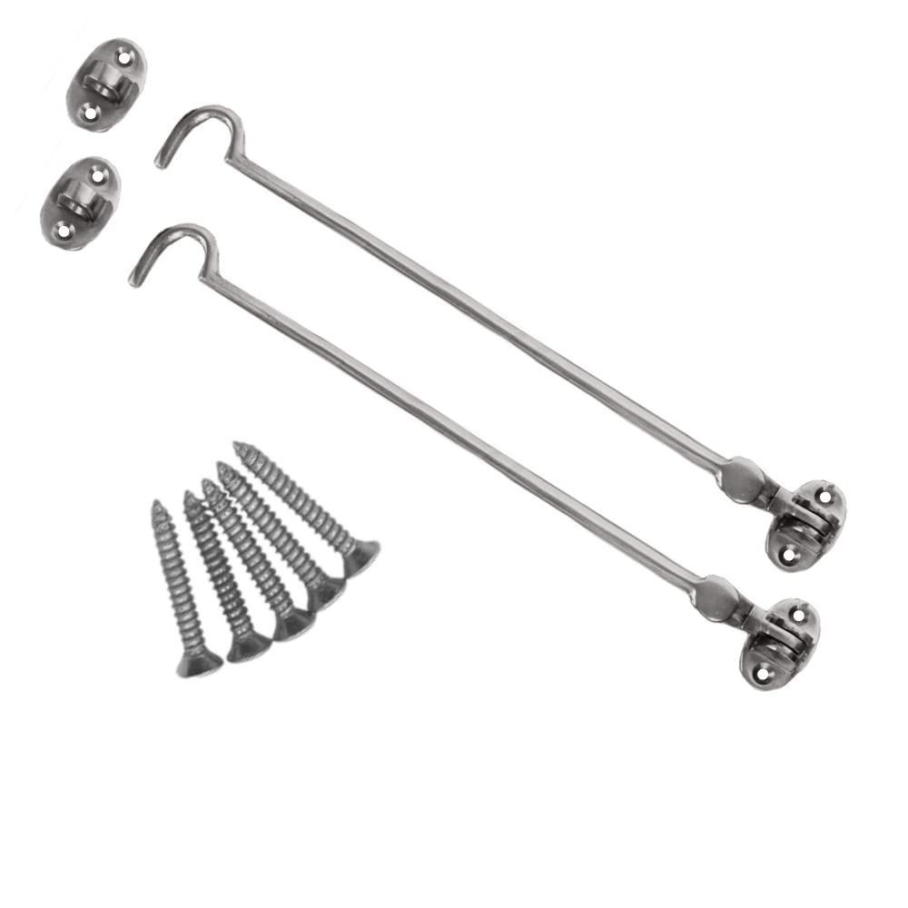 Sisi Uk 10 Inch Cabin Hook Chrome Cabin Hook & Eye Silent Catch Door Latch Holder With Screws Silent Cabin Hook For Shed Gate Catch Garden Gate Latch Patio Doors In Various Finishes Pack Of 1.