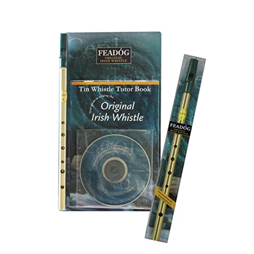 Fead&oacute;g Feadog Set of 2 Whistle Brass Key 'C' and 'D' with Tutor Book CD
