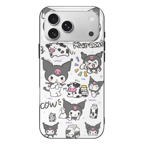 Booaee iPhone 17 Pro Max 用 ケース サンリオ 黒 TPU 肌触り 指紋防止 クリエイティブパターン 傷防止 落下防止 耐久性のある
