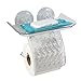 Bath Bliss Suction Cup Toilet Paper Dispenser | Power Lock Suction Mount | Phone and Wipes Holder Tray | Not Tools Required |Smooth Surfaces Only | Tile | Glass | Metal | Plastic | Bathroom | Clear