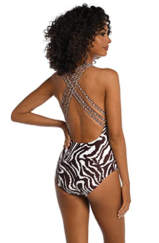 La Blanca Women's Multi Strap Cross Back One Piece Swimsuit2