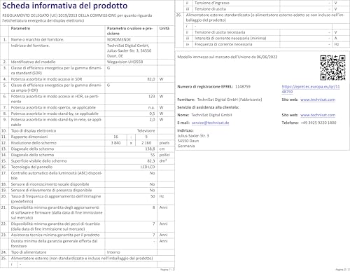 Nordmende Wegavision UHD55B - UHD-Smart-TV mit Triple Tuner (139,7 cm, 55 Zoll, drehbarer Mittelfuß, WLAN, Apps, HD+, PVR Aufnahmefunktion, 3X HDMI, 2X USB, HDR10, 2X 10 W) Modell 2021 Nordmende Wegavision UHD55B - UHD-Smart-TV mit Triple Tuner (139,7 cm, 55 Zoll, drehbarer Mittelfuß, WLAN, Apps, HD+, PVR Aufnahmefunktion, 3X HDMI, 2X USB, HDR10, 2X 10 W) Modell 2021