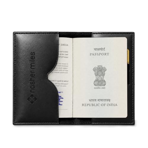 Image of Nasher Miles x Harry Potter Hogwarts Express Passport Sleeve PU Travel Cover with Cards Slot | Ideal for Travel | Men, Women, Boys, Girls (Black & Red)