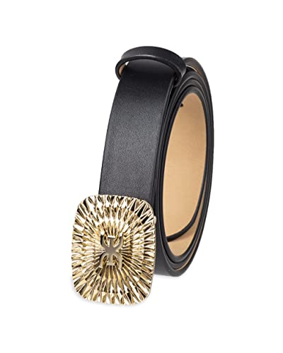 Sam Edelman Women's Fully Adjustable Fashion Plaque Buckle Leather Belt for Jeans, Trousers and Dresses3