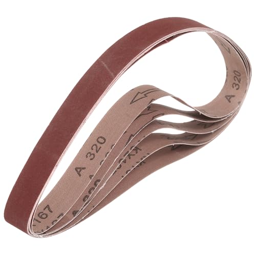 QUARKZMAN 50mm x 1220mm Bandas de Lija Set, 6pcs Cintas Abrasivas 320 Grano Correa para Lijadoras Óxido Aluminio para Carpintería Pulido de Metal Afilador de Cuchillo