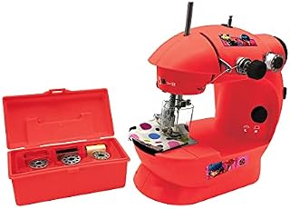 Lexibook SW100MI, Miraculous Ladybug Cat Noir, sewing machine with accessories, light and pedal, imitation role play toy for girls, fashion design game, red, Plastic