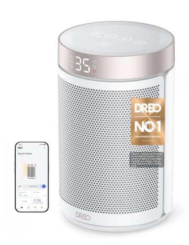 Dreo Atom 316 Wi-Fi — chauffage soufflant céramique 1500 W connecté, thermostat 5–35 °C au degré, 34 dB, minuterie 12 h