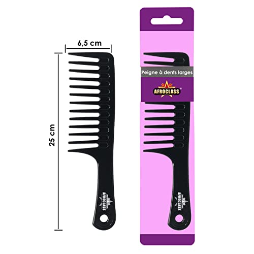 AFROCLASS - Peine desenredante de dientes anchos, peine de peinado, peinado, cepillo, fijador de pelo