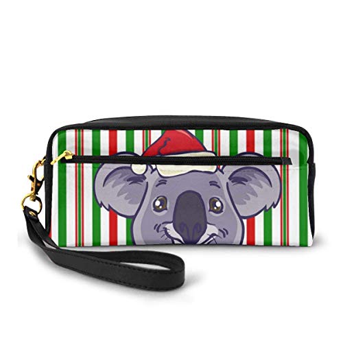 Preisvergleich Produktbild Cosmetic Bag Pflege Taschen Christmas Koala Gestreifte Makeup Pouch Reisekoffer-Feder-Bleistift-Beutel-Power Lines Lagerung der Reißverschluss Widerstand Tragegriff, Christmas Koala Gestreifte