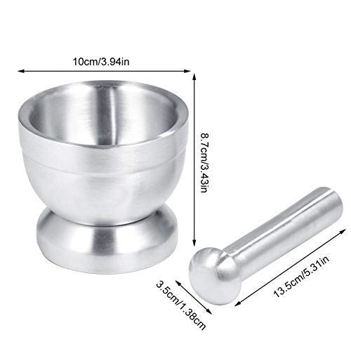 Mortar Pestle Set Stainless Steel Mortar Pestle Set Pugging Pot Garlic Spice Grinder Bowl Mill Grinder Crusher Kitchen Tool