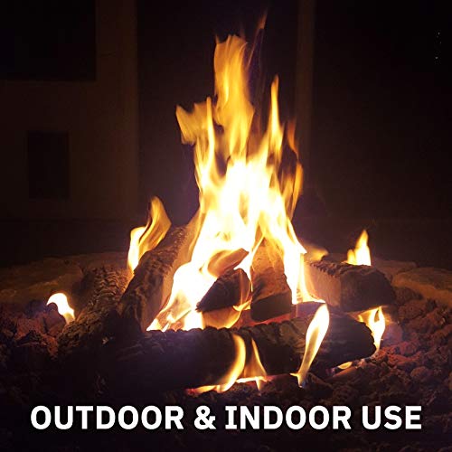 GASPRO 10 Piece Gas Fireplace Logs, Small Size Ceramic Fireplace Logs for All Types Fireplace and Fire Pit - Gas, Insert, Ventless, Vented, Electric