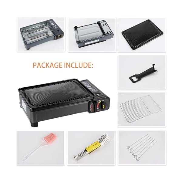 Wimdoyily Portable Gas Grill Butane Stove, Propane Grill Portable,Portable Tabletop bbq Grill,Korean bbq Grill for Outdoor Cooking Camping Cooking With Carry Case(Black) - Image 6