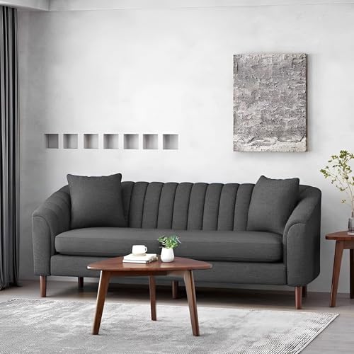 Image of Doraldo 3 Seater Sofa Set for Living Room (Dark Grey) Premium Fabric Sofa