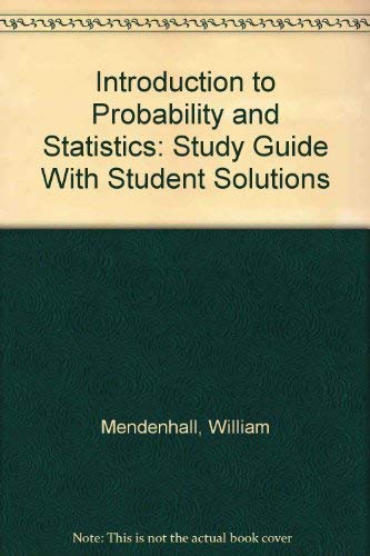 Introduction to Probability and Statistics 0534208886 Book Cover