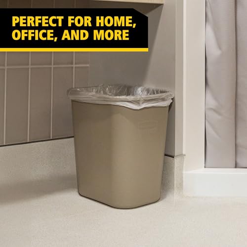 Image of Rubbermaid Commercial Products Resin Wastebasket /Trash Can, 7-Gallon /28-Quart, Beige, Plastic, for Bedroom /Bathroom /Office, Fits Under Desk /Sink