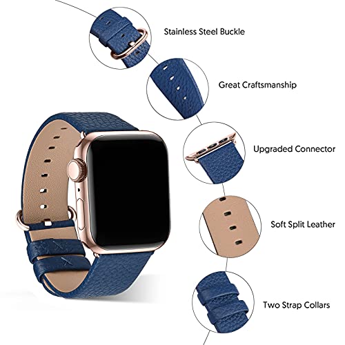 Image of Fullmosa Leather Band Compatible with Apple Watch Band 42mm 44mm 45mm 46mm 49mm, Genuine Leather Replacement Strap for iWatch Ultra3 /2 /1 SE3 /2 /1 Series 11 10 9 8 7 6 SE 5 4 3
