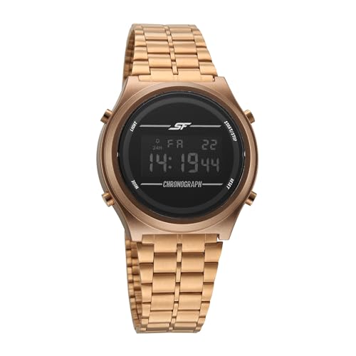 Image of Sonata SF Cirqle Quartz Black Colour Round Dial Men's Digital Watch | Stainless Steel Strap Material | Water Resistant Watch - 77162PM04W
