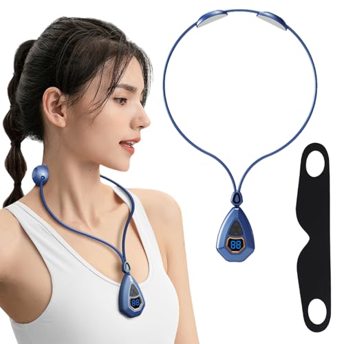 Tragbares Lymphdrainage Gerät Ems Nackenmassagegerät Lymphdrainage-Nackenmassagegerät mit 5 Modi und 15 Intensitätsstufen für Frauen Männer zum Stressabbau Verwendung Zu Hause Im Büro und Im Auto