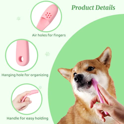 Felistory Dog Finger Brush Toothbrush Kit - Ergonomic Design, No Gum Damage, Soft Silicone Easily Clean Teeth Dirt- Suitable For Dental Care For Puppies, Cats And Small Pets (5) #TOP5