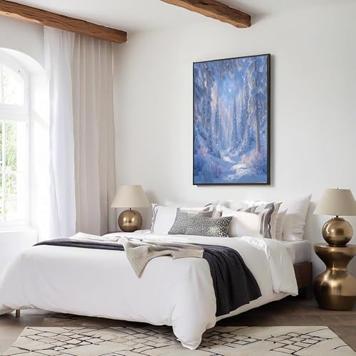 Affiche grands arbres bleu blanc de qualité supérieure GDJSMIN - 5