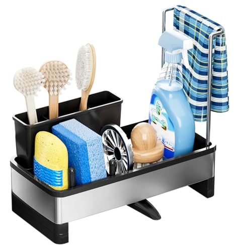 Stainless Steel Sink Caddy, Sponge Holder for Kitchen Sink with B...