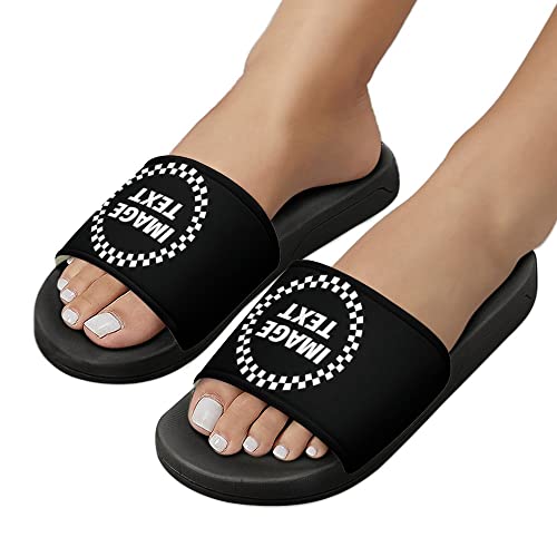 Custom Slides Summer Shower Slippers Sandals for Women Men, Personalized Photo Text Non-Slip Indoor Outdoor Beach Water Sandals4