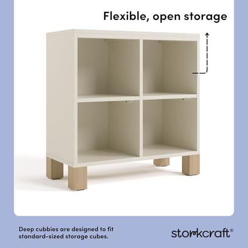 Image of Storkcraft California Cube Organizer Bookcase, Frosted Oat with Driftwood