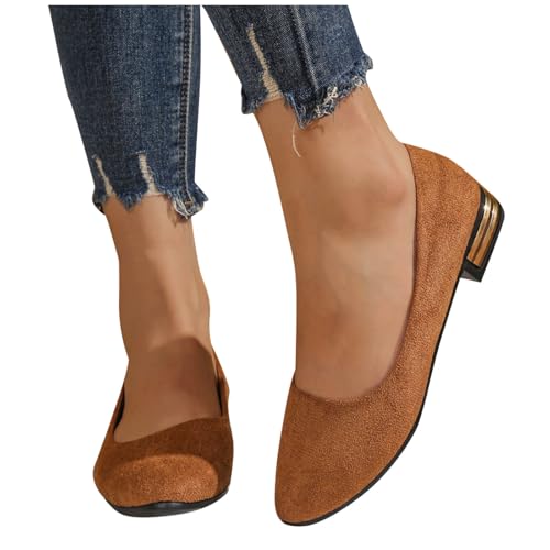 Women's Pointed-Toe Ballet Flat Comfort Lightweight Single Shoes Dressy Casual Business Flats Shoe Slip on Shallow-Flats4