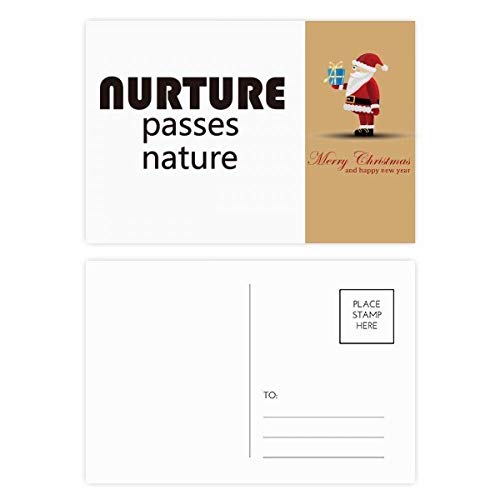Cartes postales Nature et Père Noël : lot de 20 cartes avec citations inspirantes