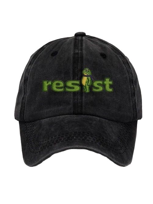 Gorra vintage de la rana de Portland, unisex, con gráfico político retro, Negro, Talla única