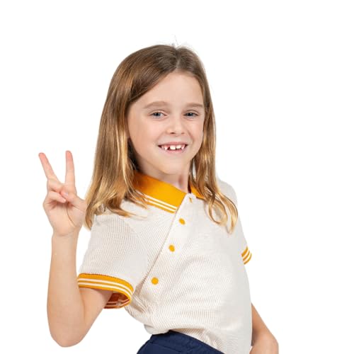 Go Ask Alice Short Sleeve Polo UPF50+ Jacquard Golf Outfit Diagonal Buttoned for Tweens and Teens 8-18 Years Old4