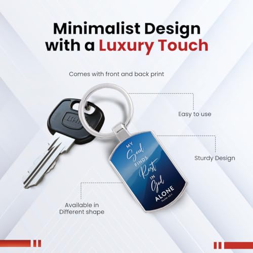 Image of Stylish Metal Keychains with Permanent Glossy Print - Inspirational Quotes & Spiritual Designs - Perfect Key chains for loved ones, Personal Use, Gifts & Return Gifts