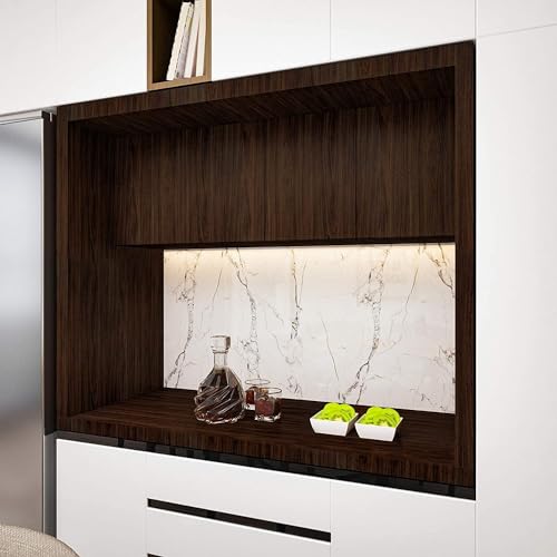 Image of Self Adhesive Wood Cinnamon Wood Contact Paper Peel and Stick Wallpaper Removable Vintage Faux Wood Wall Paper Shelf Home Decoration Kitchen (Wood, 1 Ft x 4 Ft)