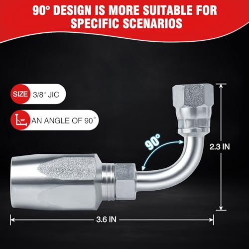 Image of AKM 2-Pack 90 Degree Hydraulic Hose Field Repair Kit,3 /8 inch Inner Diameter Reusable