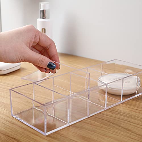 Detachable Makeup Organizer Clear 6 Compartments Plastic Cosmetic Storage Jewelry Display Boxes Drawer Organizers Case (transparent) - Image 3
