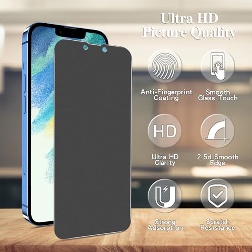 Pokolan 3 Pack Matte Privacy Screen Protector for iPhone 13 Pro Max, 14 Plus, Anti-Glare matt Tempered Glass, Anti Spy - Image 2