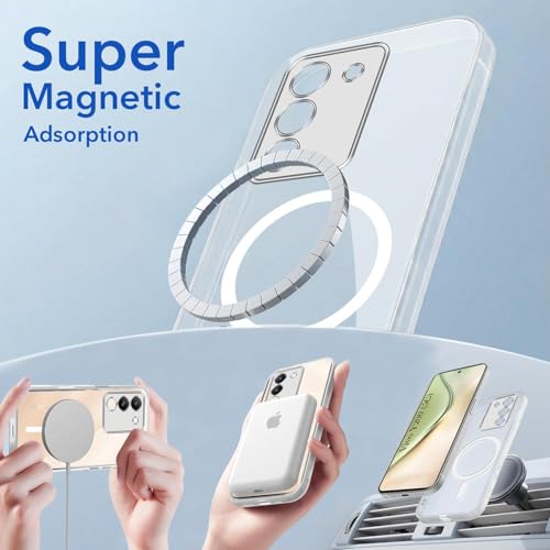 Image of Jkobi Lifetime Anti-Yellow MagSafe Compatible Clear Back Cover Case for Vivo Y200 (Sleek Hard Crystal | Shockproof and Camera Protection)