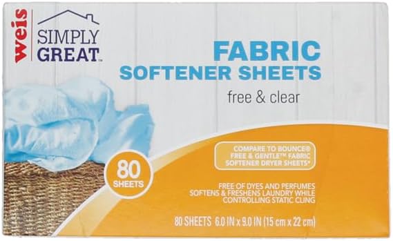 Fabric Softener Sheets Free & Clear, 80 Count