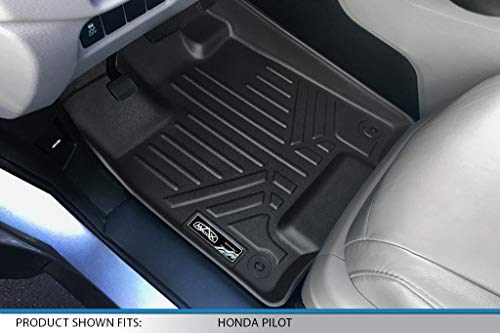 Maxliner Custom Fit Floor Mats 3 Rows And Cargo Liner Behind 3Rd Row Set Black For 2016-2021 Honda Pilot 7 Passenger Model #TOP1