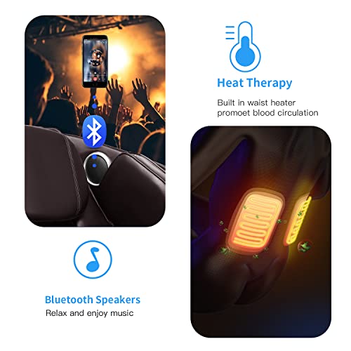 Zero Gravity Full Body Electric Shiatsu Massage Chair Recliner With Built-In Heat Therapy Foot Roller Airbag Massage System For Home Office,Brown #TOP6