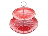Maxwell and Williams Sprinkle 2-Tier Cake Stand, Red
