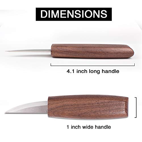 WAYCOM Sloyd Knife, Wood Carving Sloyd Knife for Whittling and Roughing for Beginners - Spoon Carving Tools Thin Wood Working(sloyd Knife-Black Walnut Handles)