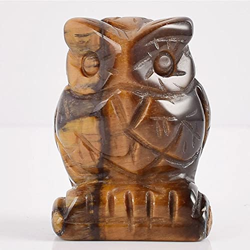 LIJUCAI Statue d'aigle sculpté Figurine en Cristal Naturel Fait à la Main en Pierre Naturelle Mini Figurine de Hibou pour la décoration de la Maison Statue...