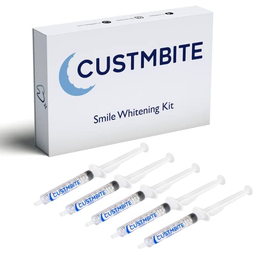 CustMbite Premium Teeth Whitening Gel Applicator, 16% Carbamide Peroxide, (5) 3ml Applicators