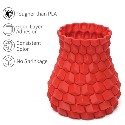 Image of INLAND Micro Center PLA+ 3D Printing Filament 1.75mm - PLA Pro Dimensional Accuracy + /- 0.03 mm - 1kg Cardboard Spool (2.2 lbs) (1 Pack Red, 1.75mm)