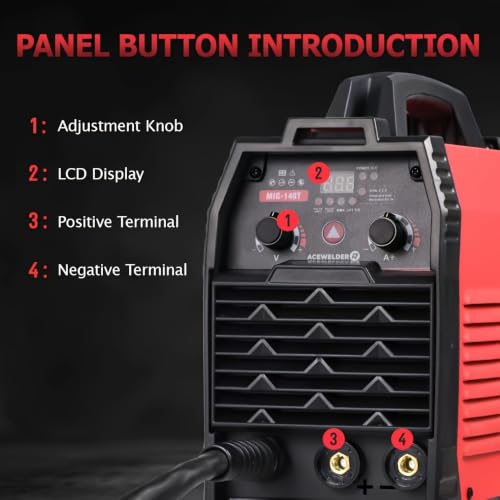 Image of ACEWELDER 140A Gasless Flux Core MIG Welder /Lift TIG /Stick 3 in 1 Welding Machine 110V Portable IGBT Inverter Synergy Welder Machine (MIG140)