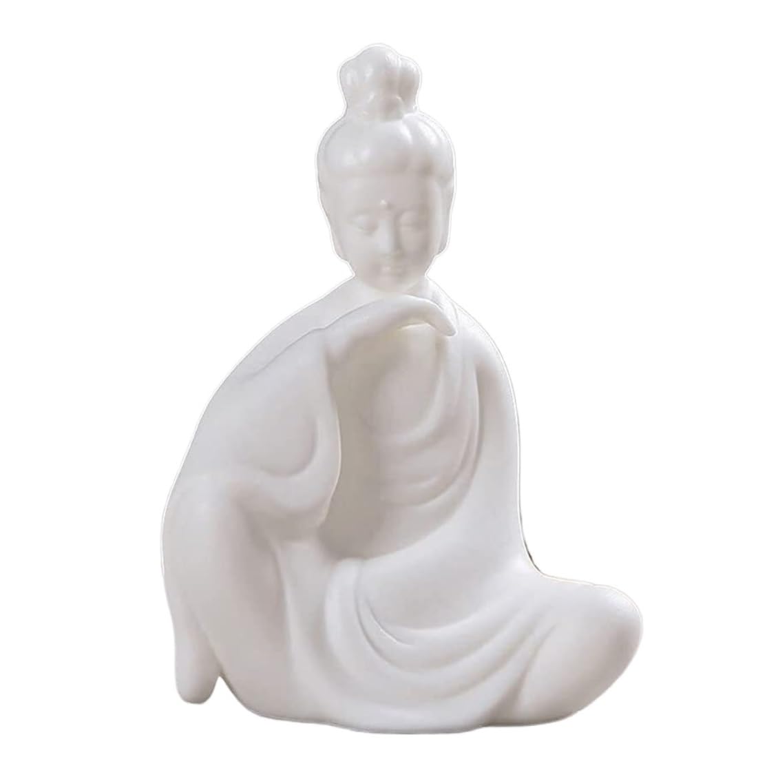 Figuras Budas Estatua De Buda De 4,3 Pulgadas, Estatuas De Meditación, Adornos De Estatua De Cerámica Blanca En El Coche, Decoración del Hogar Budas Decorativos(A)
