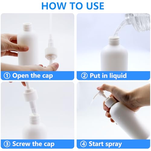 2 Pack 10 Oz (300ml) Pump Bottles Dispenser for Massage Oil, Liquid Soap with Labels3