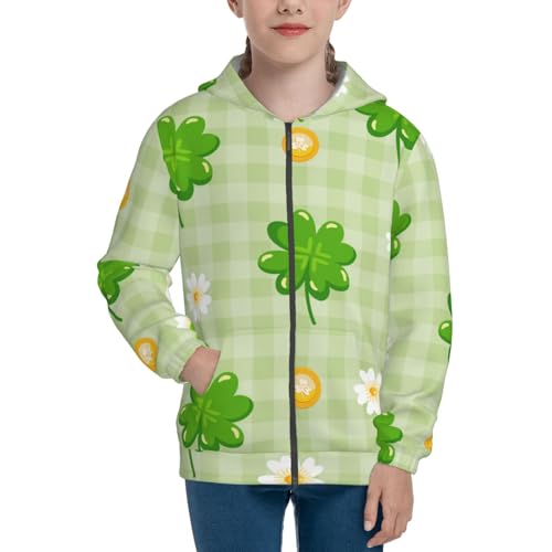 St Patrick's Day11 Kid Hoodies Boys Zip Up Sweatshirts Girls Pullover with Pocket3